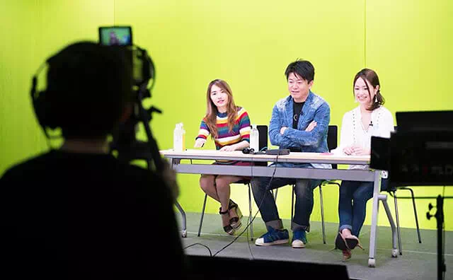 越後屋 高田馬場 Aスタジオにて-クロマキー合成による撮影