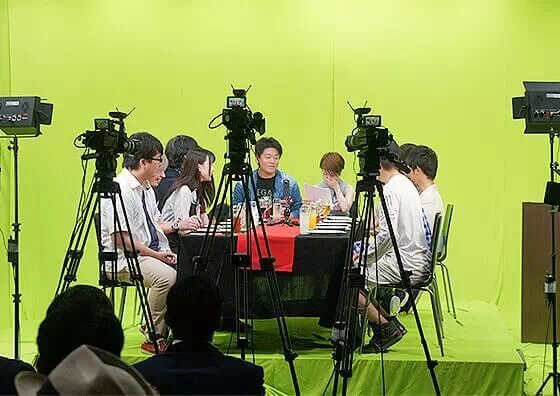 越後屋 高田馬場 Aスタジオにて-クロマキー合成による撮影