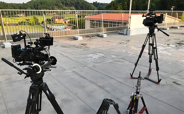 長南東小学校スタジオ屋上の撮影